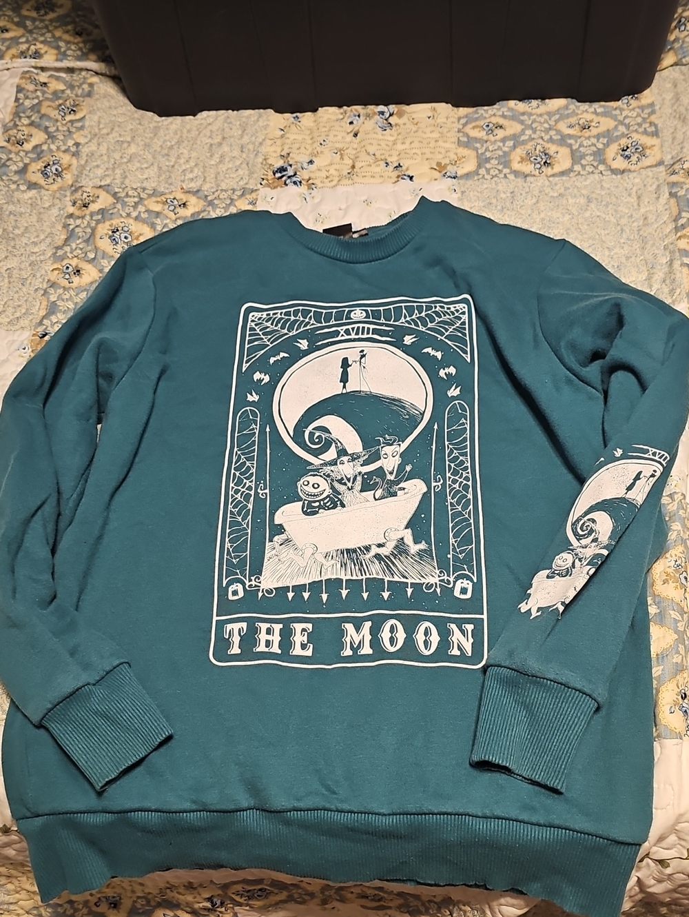Disney Nightmare Before Christmas Teal The Moon Graphic Sweatshirt